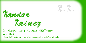 nandor kaincz business card